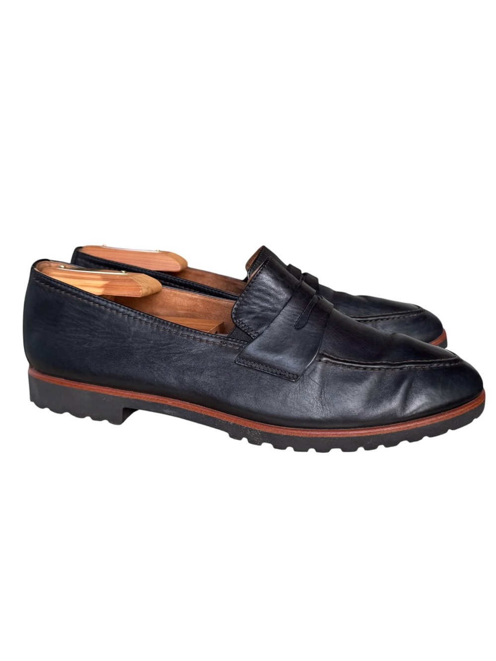 Paul Green Super Soft Black Leather Becca Slip-On Loafers Shoes Size 8